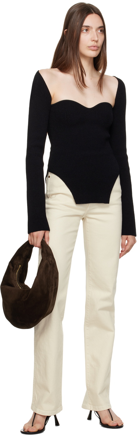 KHAITE Black Maddy Long Sleeve T-Shirt Khaite