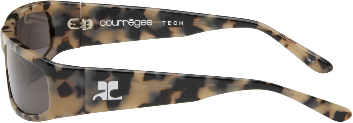 Courrèges Black & Beige Tech Sunglasses