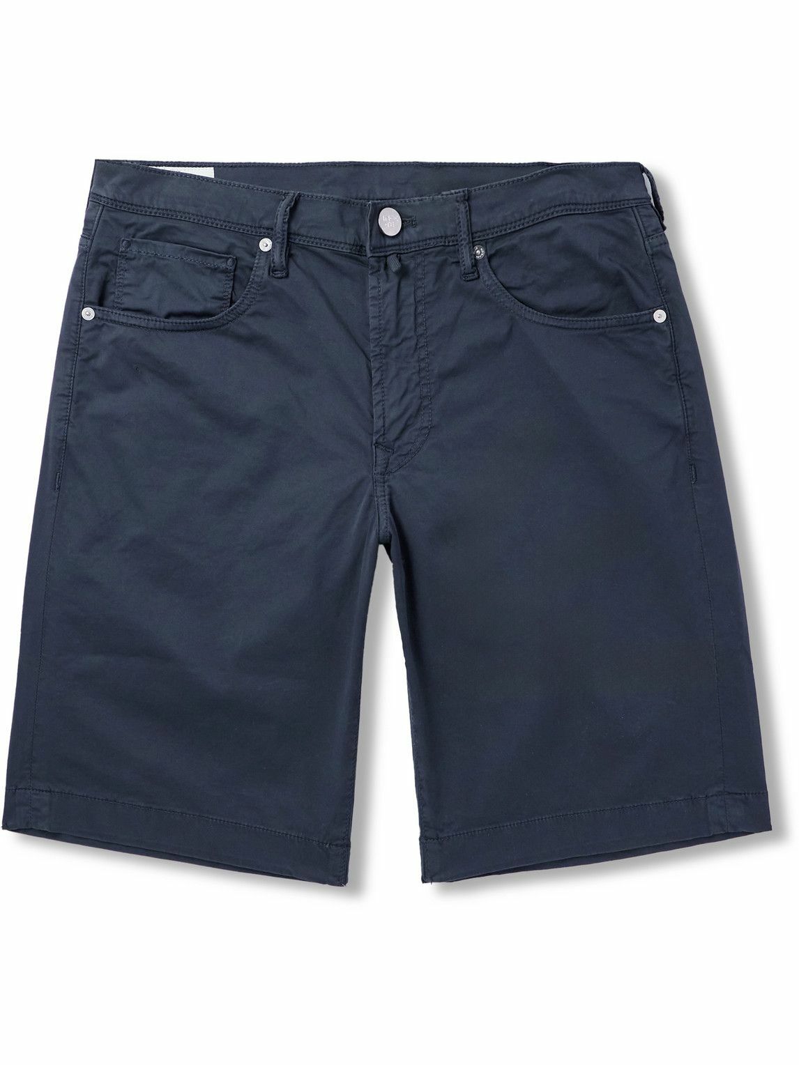 Incotex - Division Straight-Leg Cotton-Blend Shorts - Blue