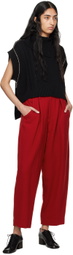 Y's Red Pleated Trousers