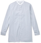 Maison Margiela - Grandad-Collar Embroidered Cotton-Poplin Shirt - Gray