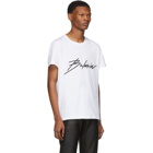 Balmain White Embroidered Logo T-Shirt