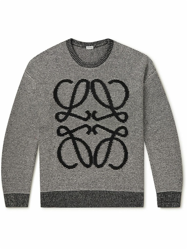Photo: Loewe - Logo-Intarsia Knitted Sweater - Black