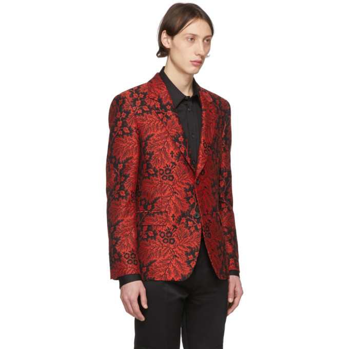 Alexander mcqueen red blazer best sale