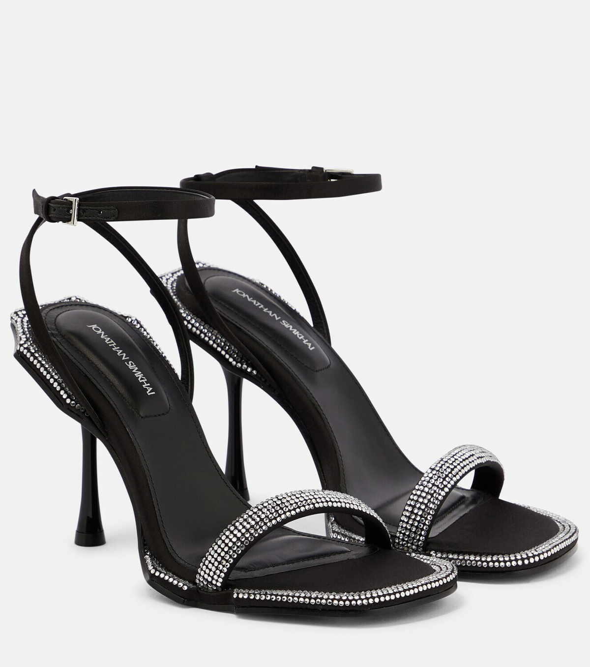 Simkhai - Icon crystal-embellished satin sandals Simkhai