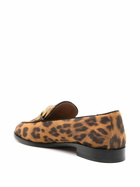 Aquazzura Brown Leopard Print Suede Loafers