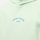 Stone Island Men's Marina Plated Dyed Popover Hoody in Light Green