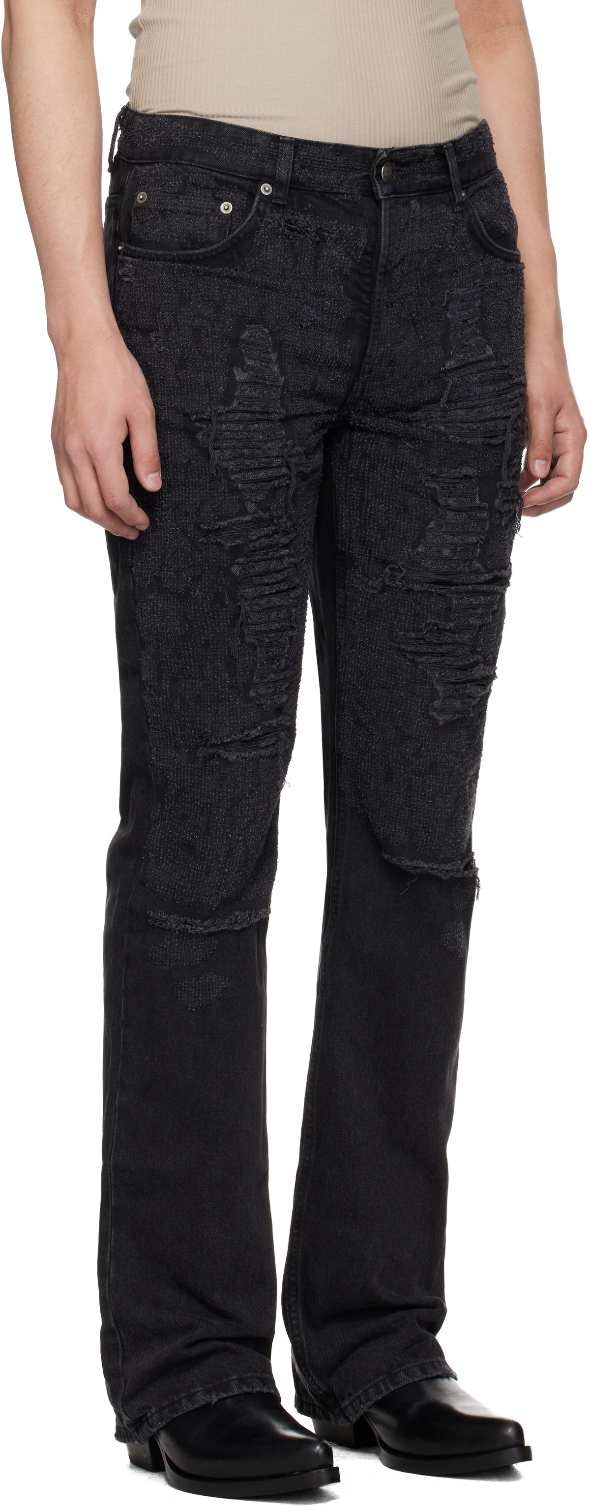 Ksubi Black Bronko Asher Trashed Jeans