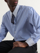 SAINT LAURENT - Striped Cotton-Poplin Shirt - Blue
