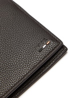 Boss Ray Logo Grained Leather Wallet - Dark Brown - One Size
