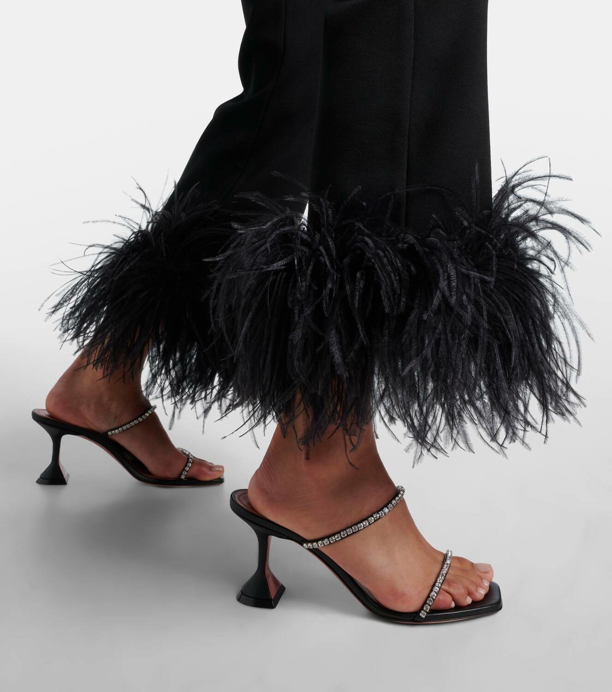 Amina Muaddi Gilda 70 embellished leather mules Amina Muaddi