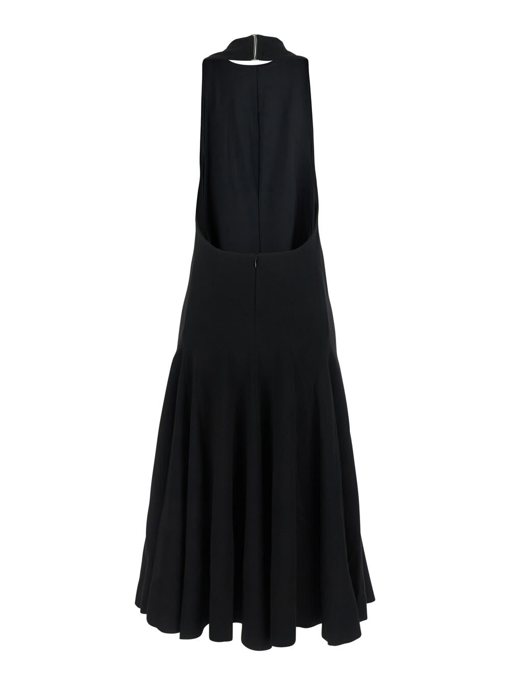 Jacquemus la Robe Favola Black Long Dress With High American Neckline And  Flared Design In Tech Fabric Woman Jacquemus