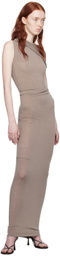 Subtle Le Nguyen Taupe Versatile Tube Maxi Dress