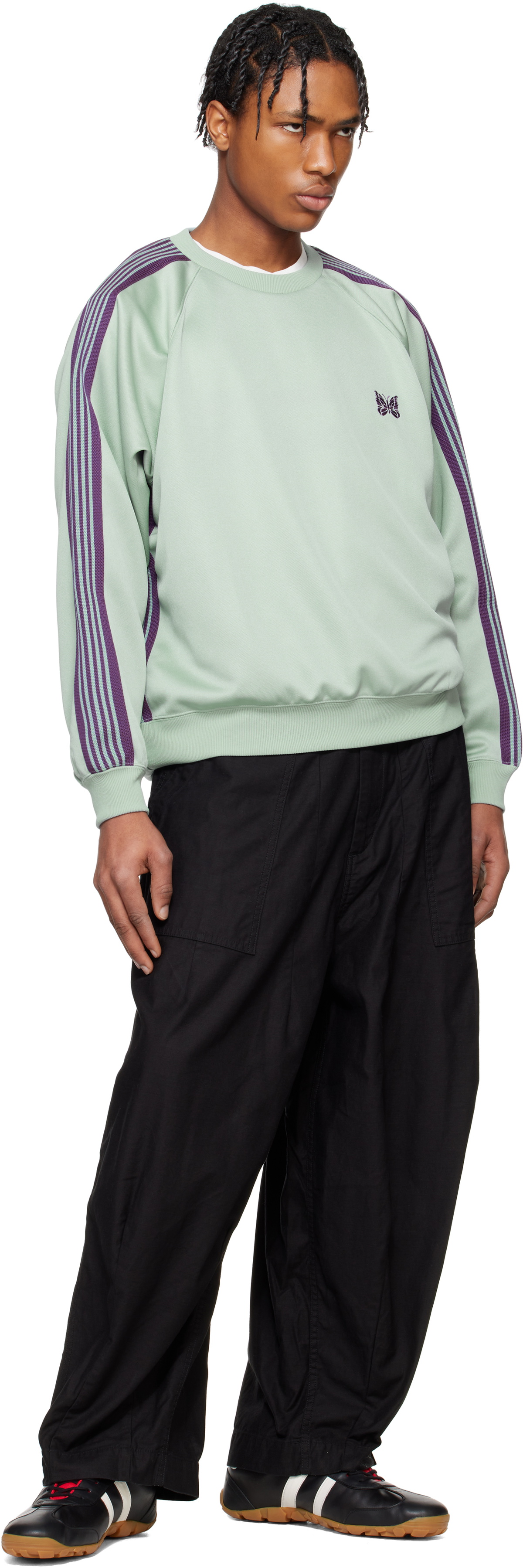 NEEDLES Green Track Crew Neck Sweatshirt