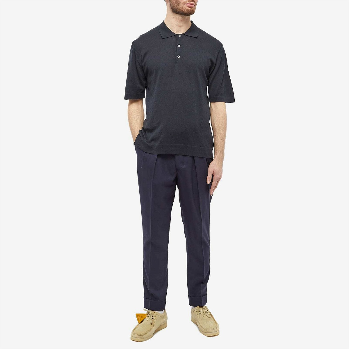 Officine Generale Men's Officine Générale Brutus Knitted Polo Shirt in ...