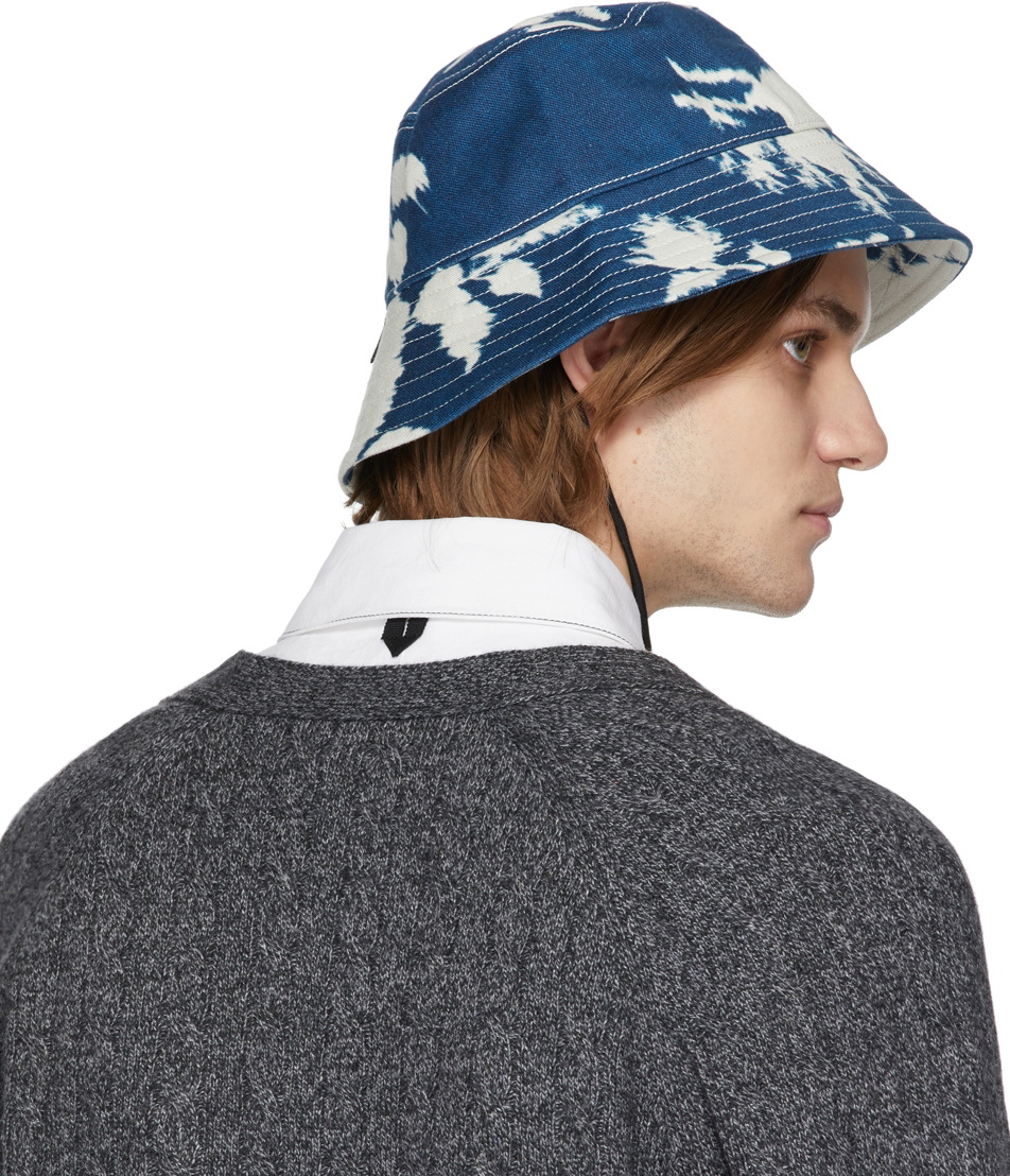 Erdem Blue Denim Bleach Bloom Bucket Hat