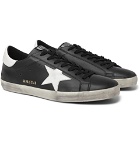 Golden Goose - Superstar Distressed Leather and Suede Sneakers - Black