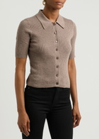 Paige Lianne Ribbed Cotton-blend Cardigan Light Brown