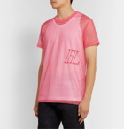 Helmut Lang - Logo-Embroidered Stretch-Organza T-Shirt - Pink
