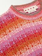 Marni - Logo-Jacquard Striped Wool Sweater - Pink