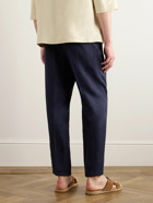 Zegna - Tapered Oasi Linen Trousers - Blue