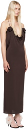 Magda Butrym Brown Cowl Neck Midi Dress