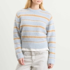 DUNST Women's Fuzzy Knit Jumper in Soft Blue/Brown