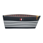 Thom Browne Navy Small Four Bar Zipper Tablet Holder