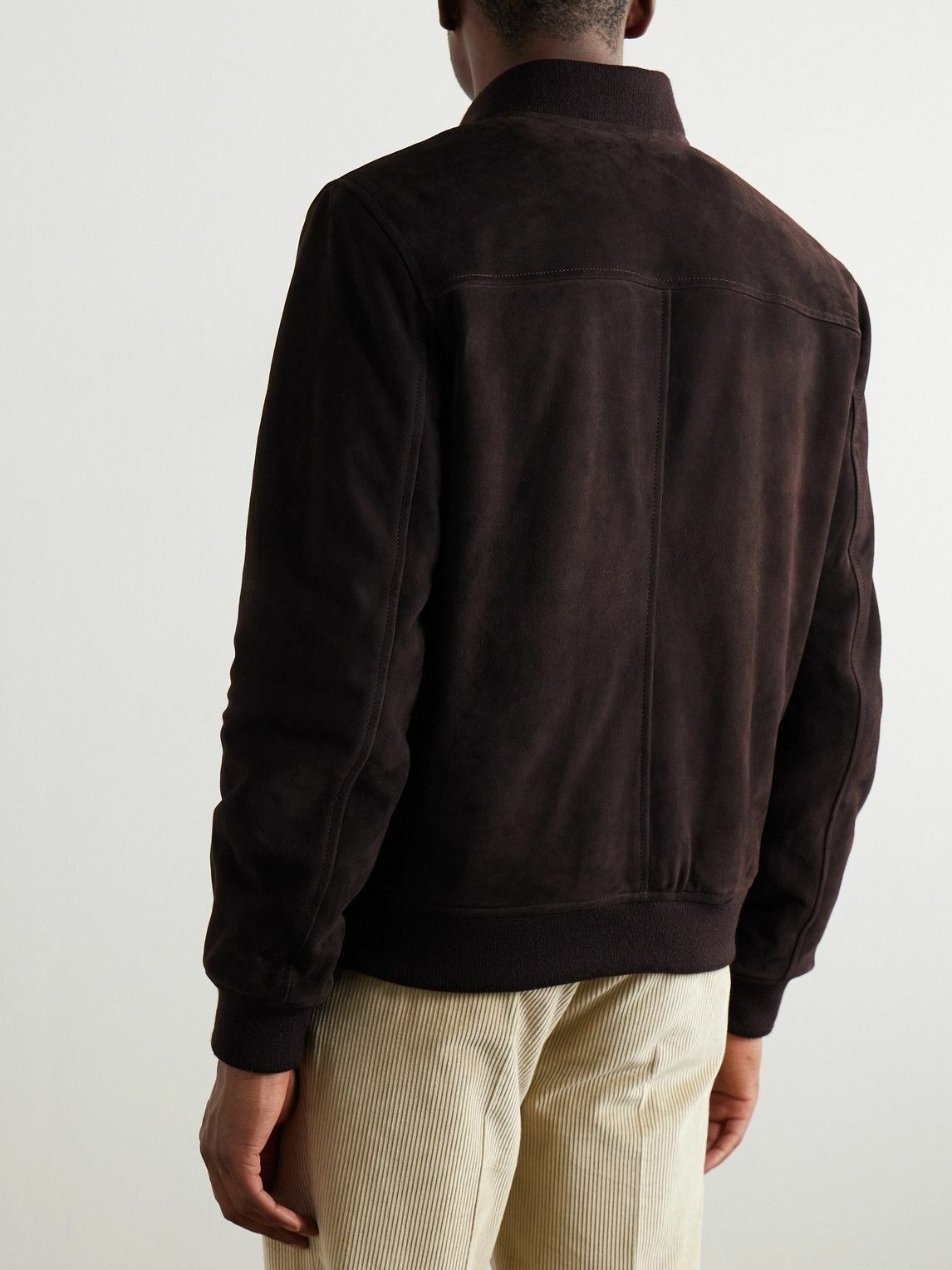 Kingsman - Suede Bomber Jacket - Brown