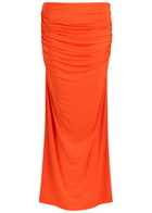 Entire Studios Surge Ruched Stretch-jersey Maxi Skirt Orange