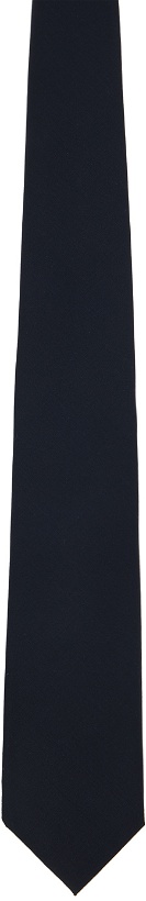 Photo: AURALEE Navy Super Fine Tropical Wool Tie