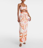 Adriana Degreas Seashell cotton maxi skirt