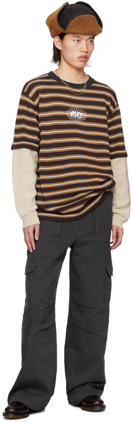 RICE NINE TEN Brown Layered Long Sleeve T-Shirt