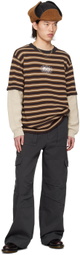 RICE NINE TEN Brown Layered Long Sleeve T-Shirt