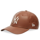 New Era New York Yankees Leather 9Forty Adjustable Cap in Brown 