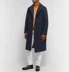 Massimo Alba - Double-Breasted Brushed Wool-Blend Overcoat - Blue
