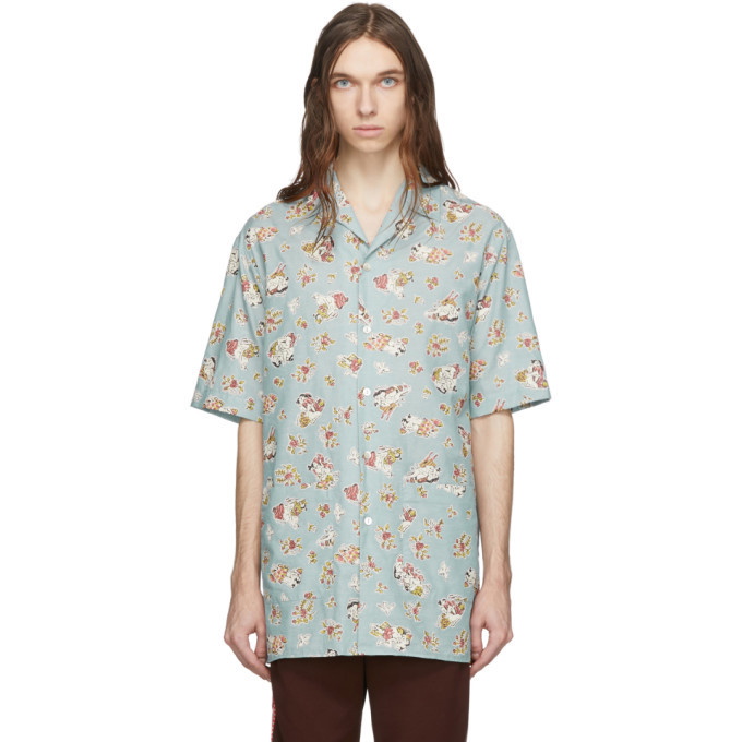 Photo: Gucci Blue Chambray Print Oversized Shirt