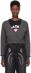 BAPE Grey Cropped Cardigan