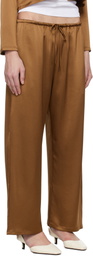 LESET Brown Barb Crop Drawstring Lounge Pants