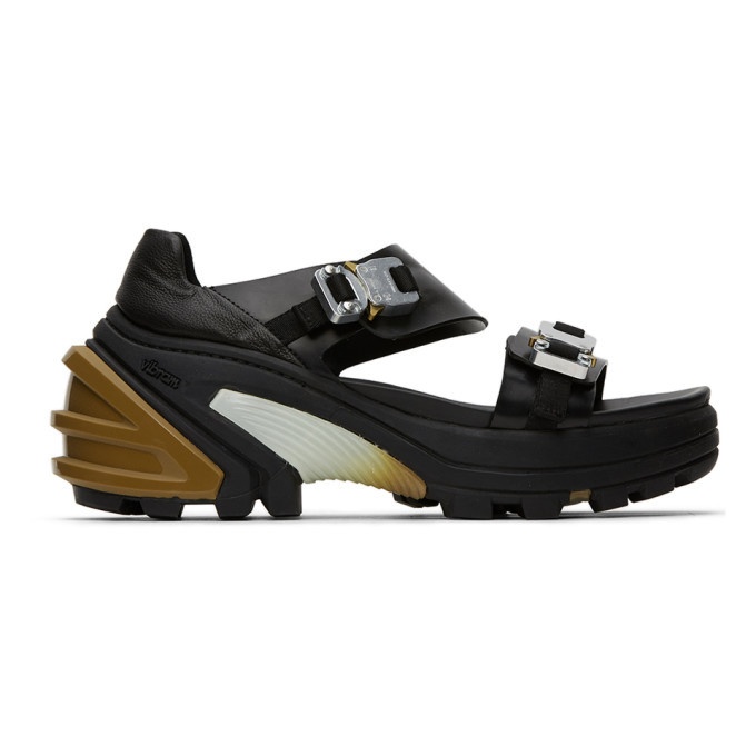 Photo: 1017 ALYX 9SM Black and Brown Buckle Sandals