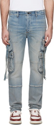 AMIRI Blue Tactical Denim Cargo Pants