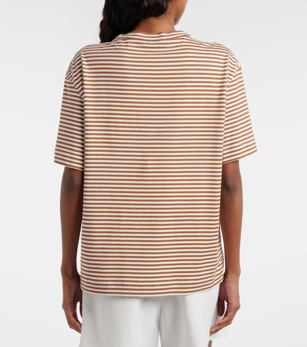 Brunello Cucinelli Striped oversized cotton jersey T-shirt