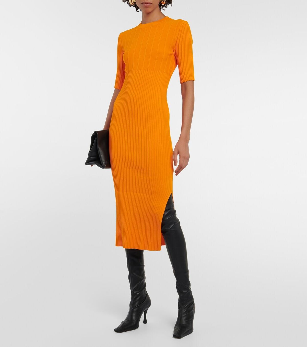 Frame - Ribbed-knit midi dress Frame Denim