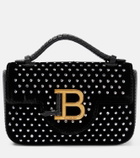 Balmain B-Buzz Mini studded velvet crossbody bag