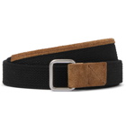 nonnative - 3cm Suede-Trimmed Webbing Belt - Black