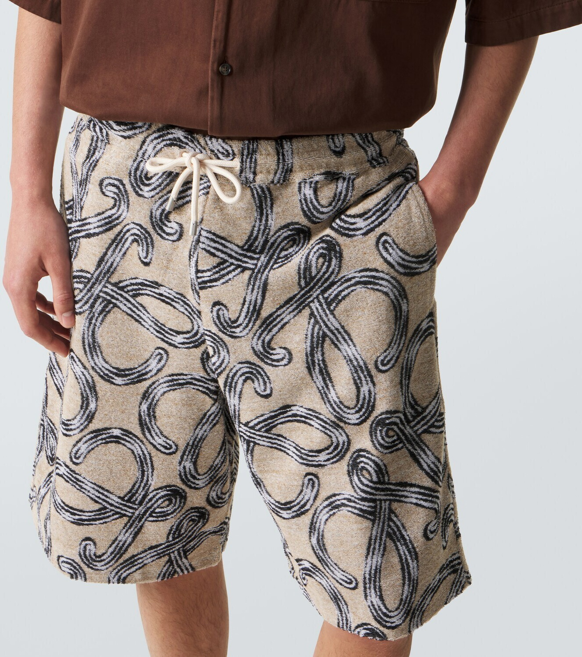 Loewe Paula's Ibiza cotton-blend terry Bermuda shorts