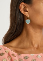 Crystal Haze Jelly Heart 18kt Gold-plated Hoop Earrings - Green - One Size