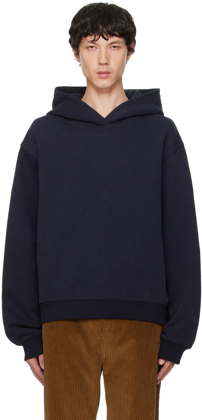 【RECTO】LLEGE LOGO DESTROYED HOODIE SWEATSHIRT MELANGE GREY Recto Gray Destroyed Hoodie Recto