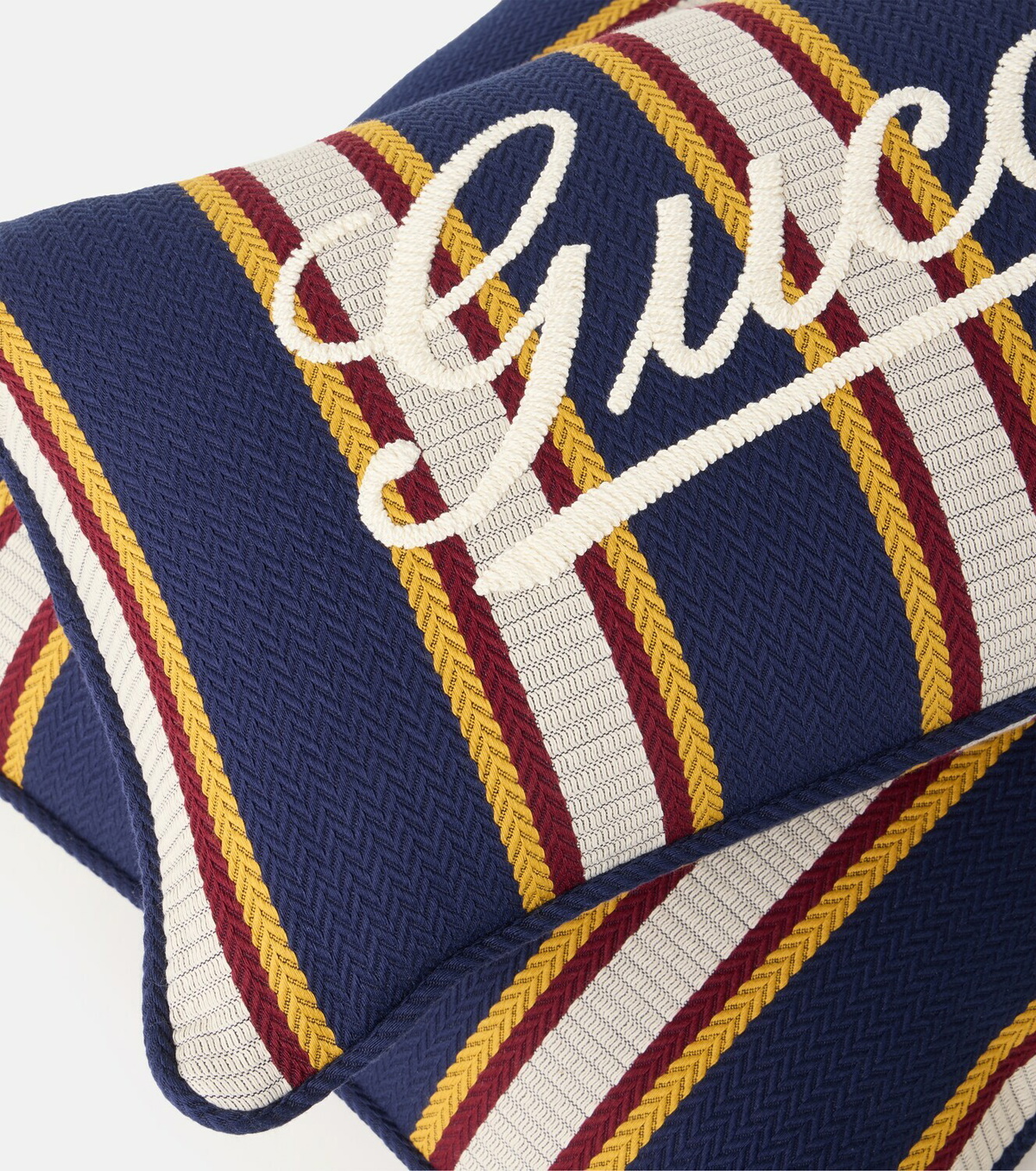 Gucci Logo striped cotton cushion