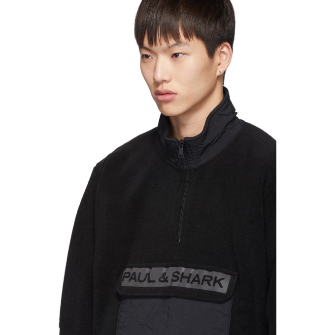 LQQK Studio for Paul and Shark Black Fleece Zip Up Sweater LQQK